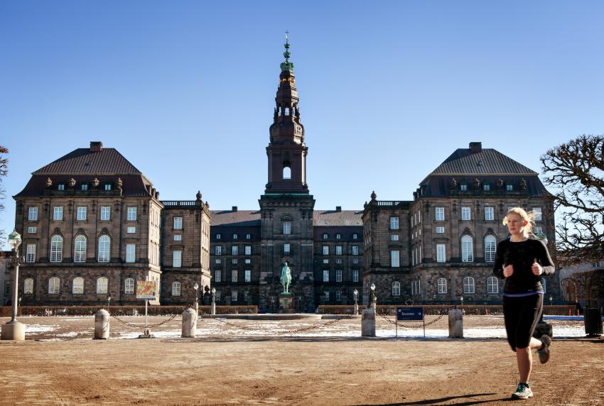 Outside Christiansborg - Denmark's parliamentary building